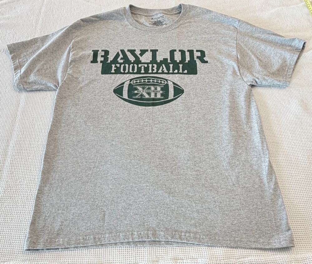 Champion Baylor University gray and green collegiate  graphic tee  LG